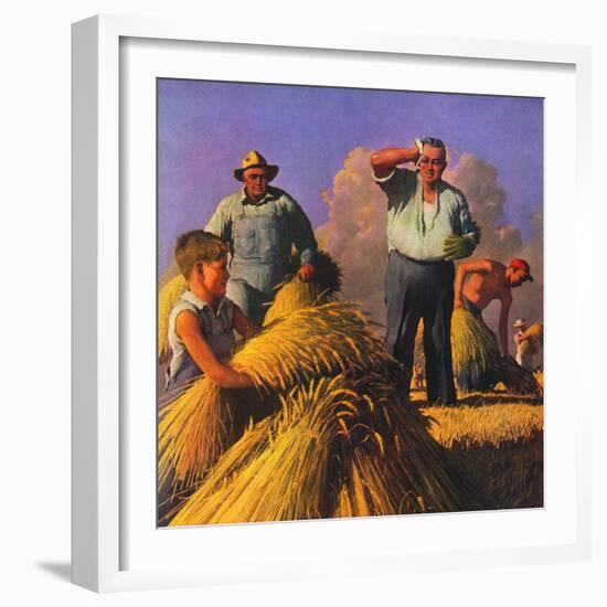 "Wheat Harvest,"July 1, 1943-Robert Riggs-Framed Giclee Print