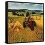 "Wheat Harvest,"July 1, 1945-F.P. Sherry-Framed Stretched Canvas