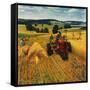 "Wheat Harvest,"July 1, 1945-F.P. Sherry-Framed Stretched Canvas