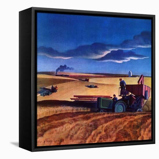 "Wheat Harvest,"June 1, 1942-Dale Nichols-Framed Stretched Canvas