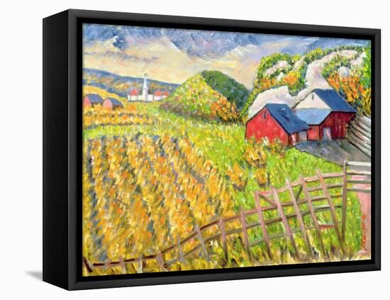 Wheat Harvest, Kamouraska, Quebec-Patricia Eyre-Framed Stretched Canvas