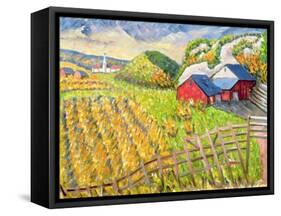 Wheat Harvest, Kamouraska, Quebec-Patricia Eyre-Framed Stretched Canvas