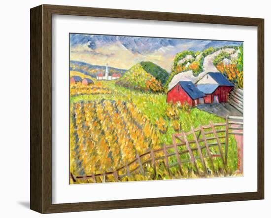 Wheat Harvest, Kamouraska, Quebec-Patricia Eyre-Framed Giclee Print