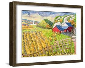 Wheat Harvest, Kamouraska, Quebec-Patricia Eyre-Framed Giclee Print