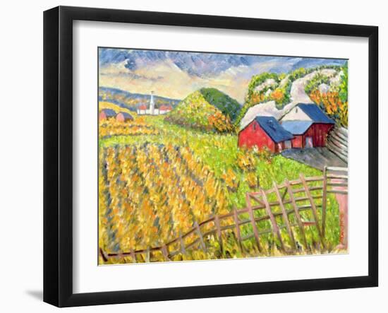 Wheat Harvest, Kamouraska, Quebec-Patricia Eyre-Framed Giclee Print