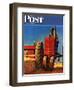 "Wheat Harvest" Saturday Evening Post Cover, August 12, 1950-Mead Schaeffer-Framed Giclee Print