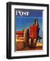 "Wheat Harvest" Saturday Evening Post Cover, August 12, 1950-Mead Schaeffer-Framed Giclee Print