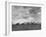 Wheat Harvest Time with Two Lines of Combines Lining Up in Field with Threatening Sky-Joe Scherschel-Framed Photographic Print