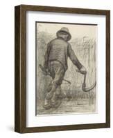 Wheat Mower with Hat, Seen from Behind, C. 1870-90-Vincent van Gogh-Framed Art Print