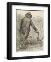 Wheat Mower with Hat, Seen from Behind, C. 1870-90-Vincent van Gogh-Framed Art Print