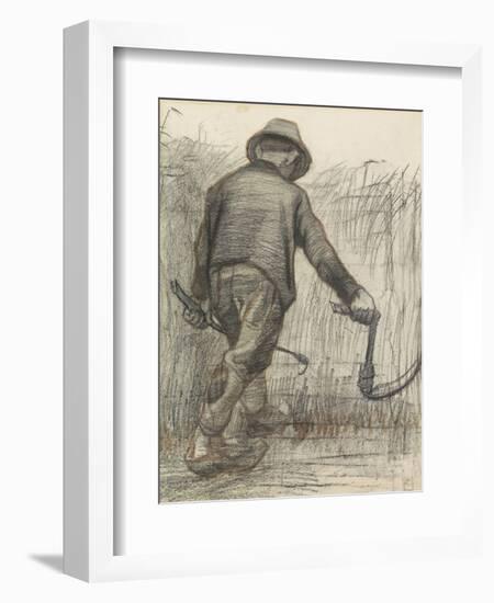 Wheat Mower with Hat, Seen from Behind, C. 1870-90-Vincent van Gogh-Framed Art Print