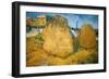 Wheat Stacks in Provence-Vincent van Gogh-Framed Giclee Print