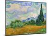 Wheatfield and cypress trees, Saint-Remy-de-Provence. Oil on canvas (1889) 73 x 93.5 cm.-Vincent van Gogh-Mounted Giclee Print