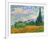 Wheatfield and cypress trees, Saint-Remy-de-Provence. Oil on canvas (1889) 73 x 93.5 cm.-Vincent van Gogh-Framed Giclee Print