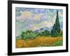 Wheatfield and cypress trees, Saint-Remy-de-Provence. Oil on canvas (1889) 73 x 93.5 cm.-Vincent van Gogh-Framed Giclee Print