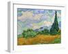 Wheatfield and cypress trees, Saint-Remy-de-Provence. Oil on canvas (1889) 73 x 93.5 cm.-Vincent van Gogh-Framed Giclee Print