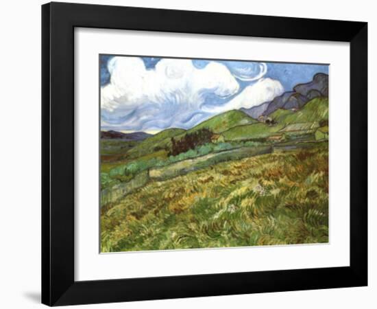 Wheatfield and Mountains, c.1889-Vincent van Gogh-Framed Art Print