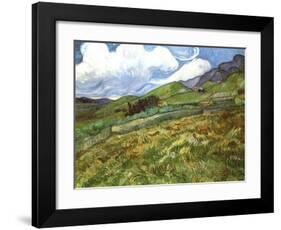 Wheatfield and Mountains, c.1889-Vincent van Gogh-Framed Art Print