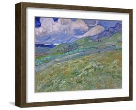 Wheatfield and Mountains, c.1889-Vincent van Gogh-Framed Giclee Print