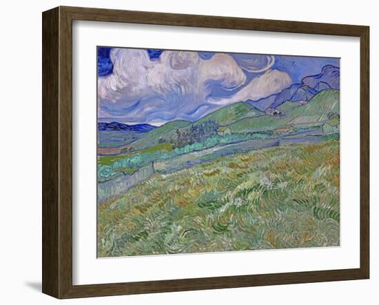 Wheatfield and Mountains, c.1889-Vincent van Gogh-Framed Premium Giclee Print