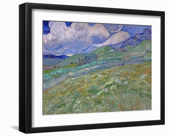 Wheatfield and Mountains, c.1889-Vincent van Gogh-Framed Premium Giclee Print