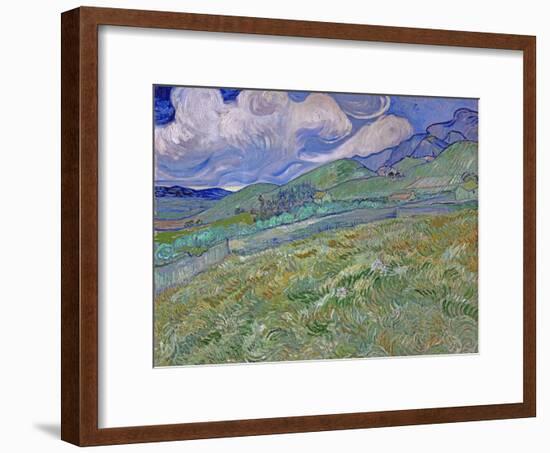 Wheatfield and Mountains, c.1889-Vincent van Gogh-Framed Premium Giclee Print