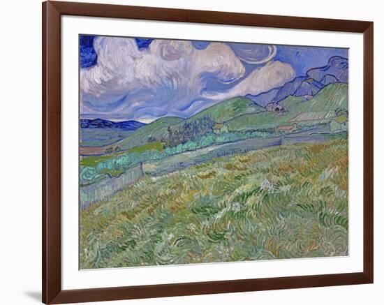 Wheatfield and Mountains, c.1889-Vincent van Gogh-Framed Giclee Print