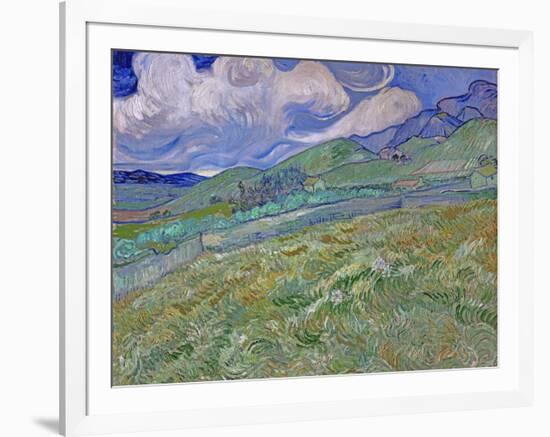 Wheatfield and Mountains, c.1889-Vincent van Gogh-Framed Giclee Print