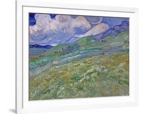 Wheatfield and Mountains, c.1889-Vincent van Gogh-Framed Giclee Print