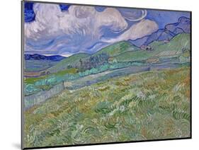 Wheatfield and Mountains, c.1889-Vincent van Gogh-Mounted Giclee Print