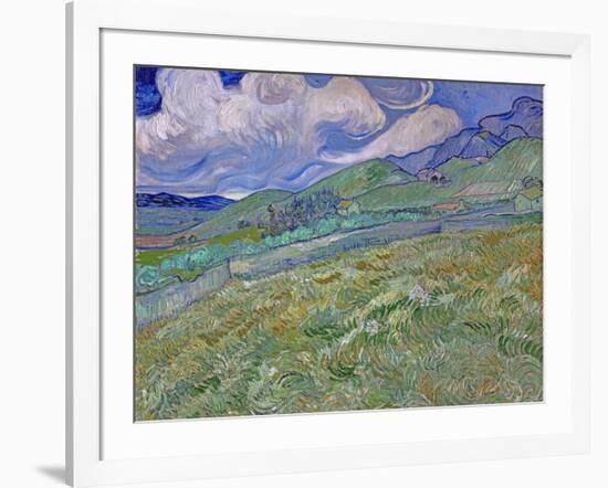 Wheatfield and Mountains, c.1889-Vincent van Gogh-Framed Giclee Print