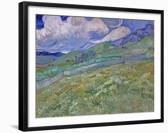 Wheatfield and Mountains, c.1889-Vincent van Gogh-Framed Giclee Print