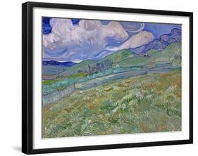 Wheatfield and Mountains, c.1889-Vincent van Gogh-Framed Giclee Print