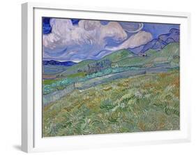 Wheatfield and Mountains, c.1889-Vincent van Gogh-Framed Giclee Print