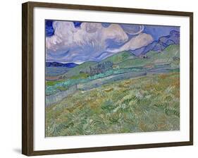 Wheatfield and Mountains, c.1889-Vincent van Gogh-Framed Giclee Print