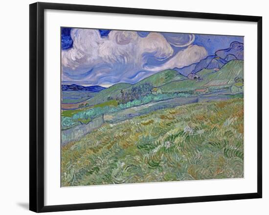 Wheatfield and Mountains, c.1889-Vincent van Gogh-Framed Giclee Print