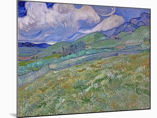 Wheatfield and Mountains, c.1889-Vincent van Gogh-Mounted Giclee Print