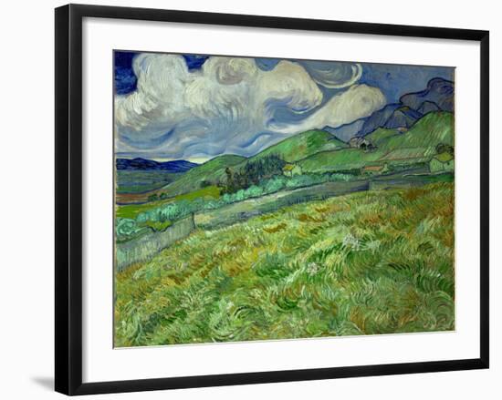 Wheatfield and mountains, June 1889 Canvas, 70,5 x 88,5 cm SMK 1840.-Vincent van Gogh-Framed Giclee Print