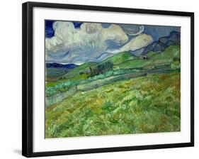 Wheatfield and mountains, June 1889 Canvas, 70,5 x 88,5 cm SMK 1840.-Vincent van Gogh-Framed Giclee Print