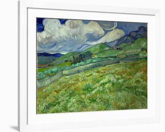 Wheatfield and mountains, June 1889 Canvas, 70,5 x 88,5 cm SMK 1840.-Vincent van Gogh-Framed Giclee Print