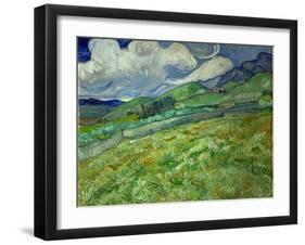 Wheatfield and mountains, June 1889 Canvas, 70,5 x 88,5 cm SMK 1840.-Vincent van Gogh-Framed Giclee Print