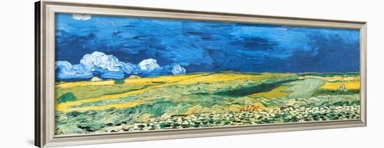 Wheatfield under a Cloudy Sky, 1890-Vincent van Gogh-Framed Art Print