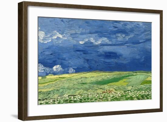 Wheatfield under Thunderclouds, 1890-Vincent van Gogh-Framed Premium Giclee Print