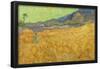 Wheatfield with a Reaper. Date: September 1889, Saint-Rémy-de-Provence. Dimensions: 73.2 cm x 92...-VINCENT VAN GOGH-Framed Poster