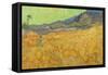Wheatfield with a Reaper. Date: September 1889, Saint-Rémy-de-Provence. Dimensions: 73.2 cm x 92...-VINCENT VAN GOGH-Framed Stretched Canvas