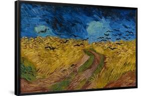 Wheatfield with Crows. Date: July 1890, Auvers-sur-Oise. Dimensions: 50.5 cm x 103 cm, 69.8 cm x...-VINCENT VAN GOGH-Framed Poster