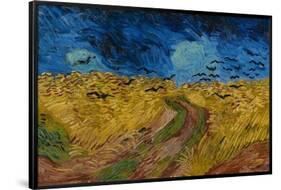 Wheatfield with Crows. Date: July 1890, Auvers-sur-Oise. Dimensions: 50.5 cm x 103 cm, 69.8 cm x...-VINCENT VAN GOGH-Framed Poster