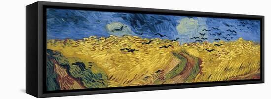 Wheatfield with Crows-Vincent van Gogh-Framed Stretched Canvas