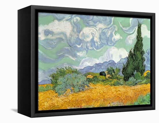 Wheatfield with Cypresses, 1889-Vincent van Gogh-Framed Stretched Canvas