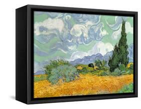Wheatfield with Cypresses, 1889-Vincent van Gogh-Framed Stretched Canvas